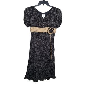 Suzi Chin Maggy Boutique Silk Ditsy Dot Fit and Flare Dress Ladies Size 6
